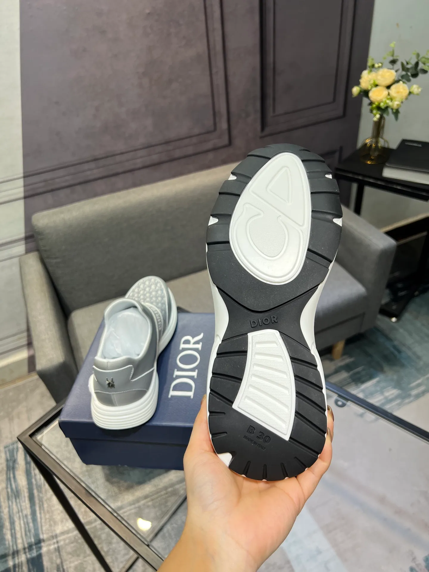Men's shoes 💰420 [Dior] popular men's shoes, cowhide material splicing, mesh lining, original factory special sole, 38-45 (45 customized, non-refundable)
